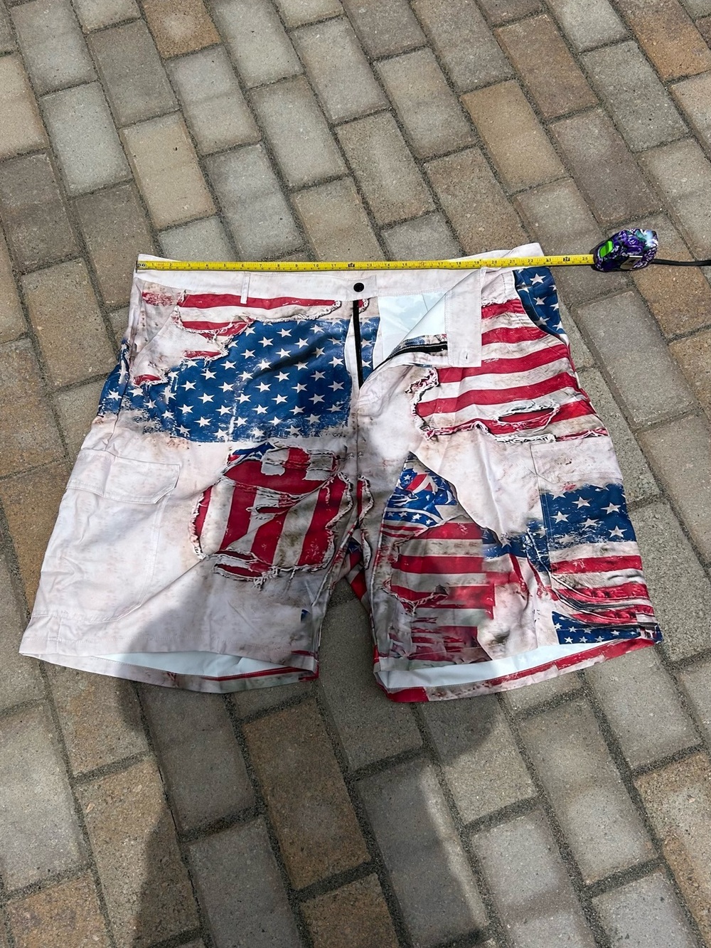 Men's American Flag Print Swim Trunks - Red, White & Blue NWOT